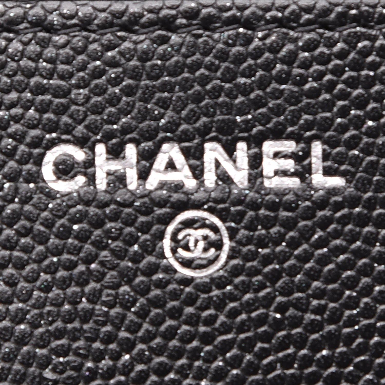 Chanel Metallic Caviar Quilted Wallet On Chain WOC Black 6 of 8
