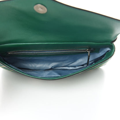 Gucci Calfskin Diagonal GG Medium Thiara Double Envelope Shoulder Bag Emerald Green Black 5 of 11