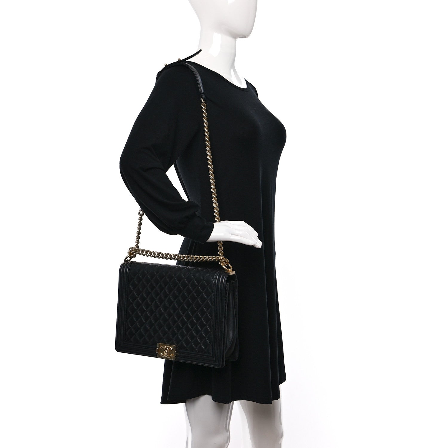 Chanel Lambskin Quilted Large Boy Flap Black 3 of 14