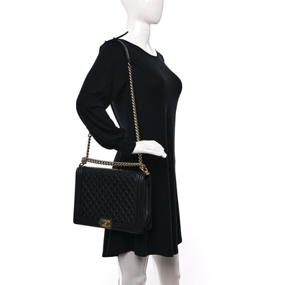 Chanel Lambskin Quilted Large Boy Flap Black 3 of 14