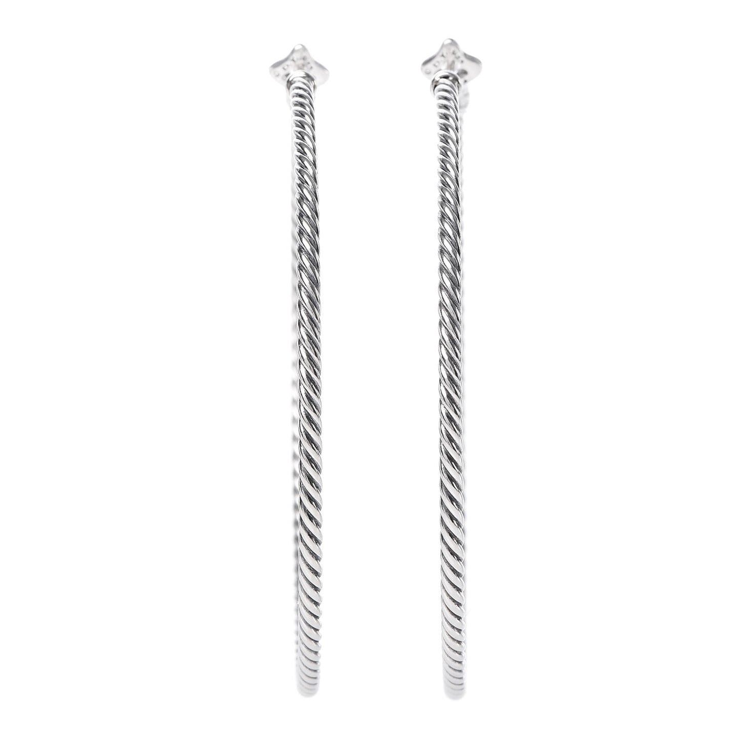 Sterling Silver 54mm Cable Classics Hoop Earrings