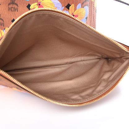 MCM Visetos Medium Anya Essential Flower Print Shopper Tote Cognac 9 of 13