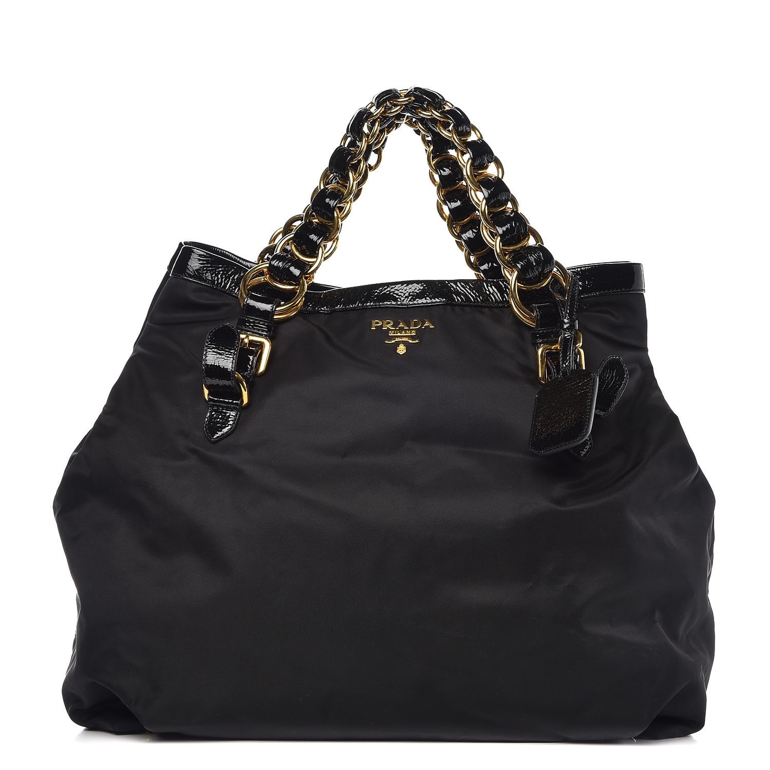 Prada Tessuto Nylon Chain Shoulder Bag Black 1 of 7