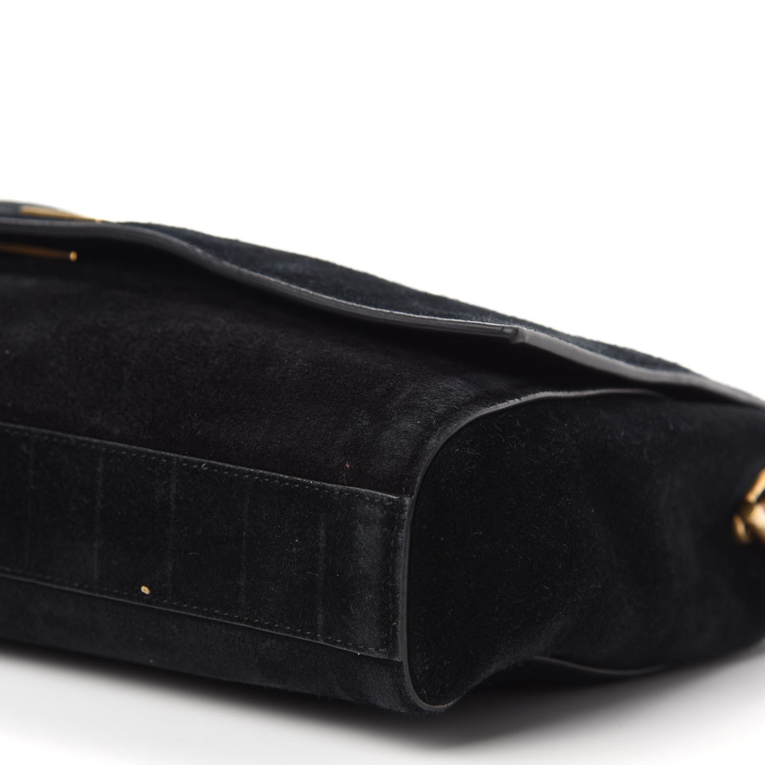 Saint Laurent Smooth Calfskin Suede Medium Reversible Monogram Kate Satchel Black 7 of 10