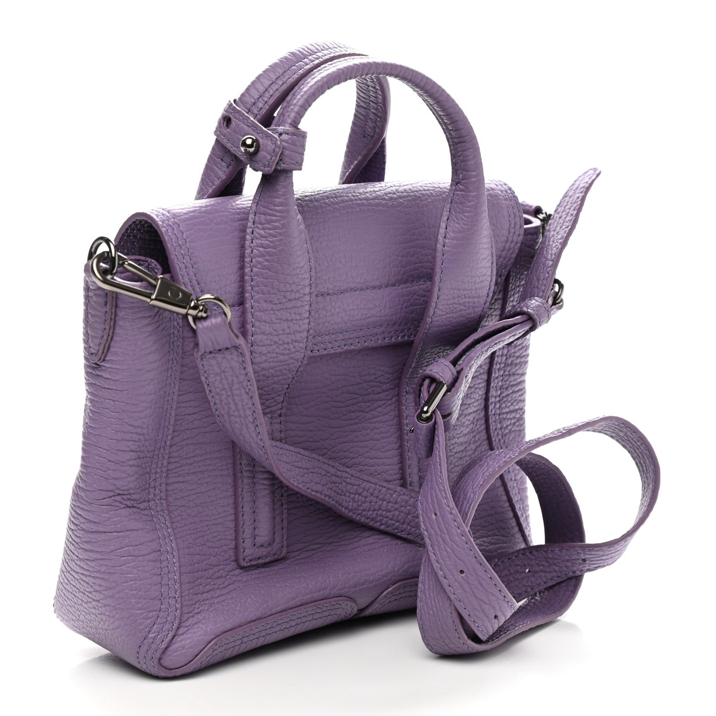 Textured Calfskin Mini Pashli Satchel Violet