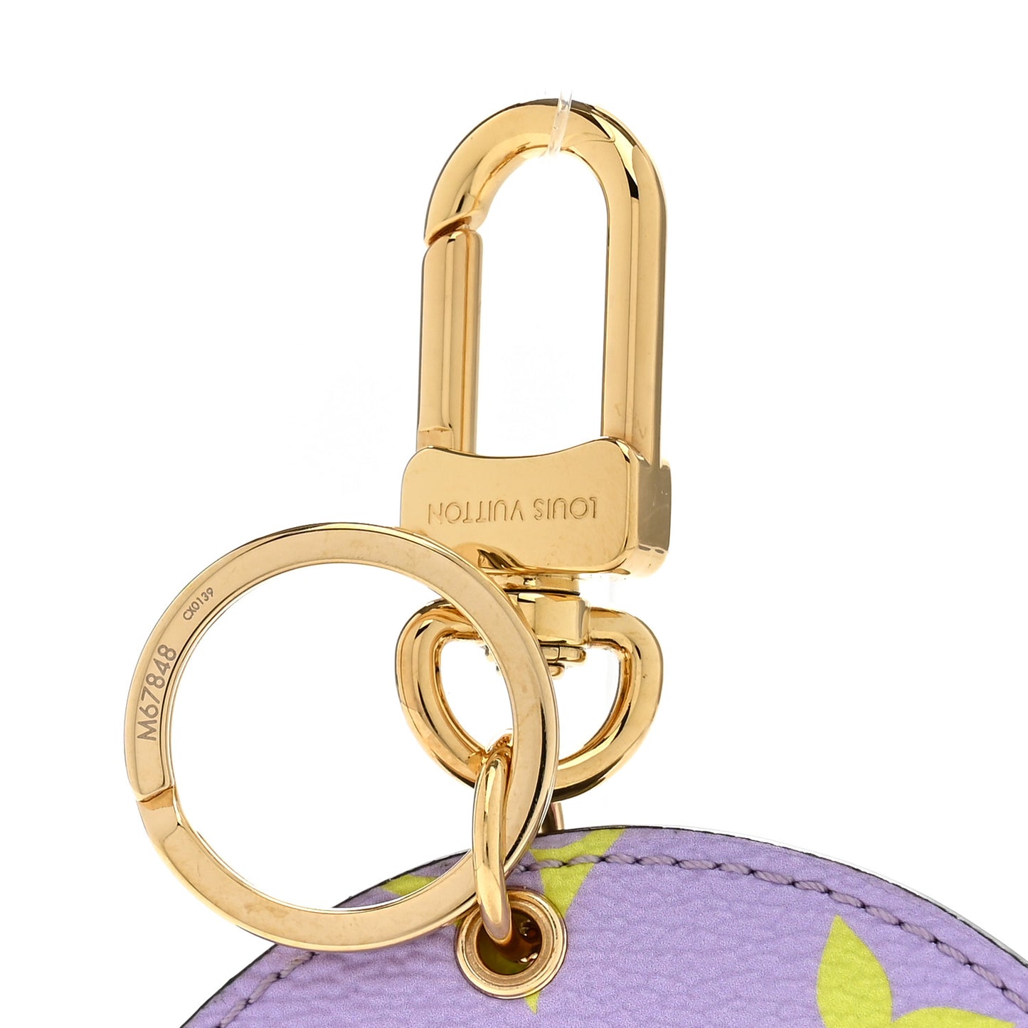 Monogram Giant Bag Charm Key Holder Pink Lilac