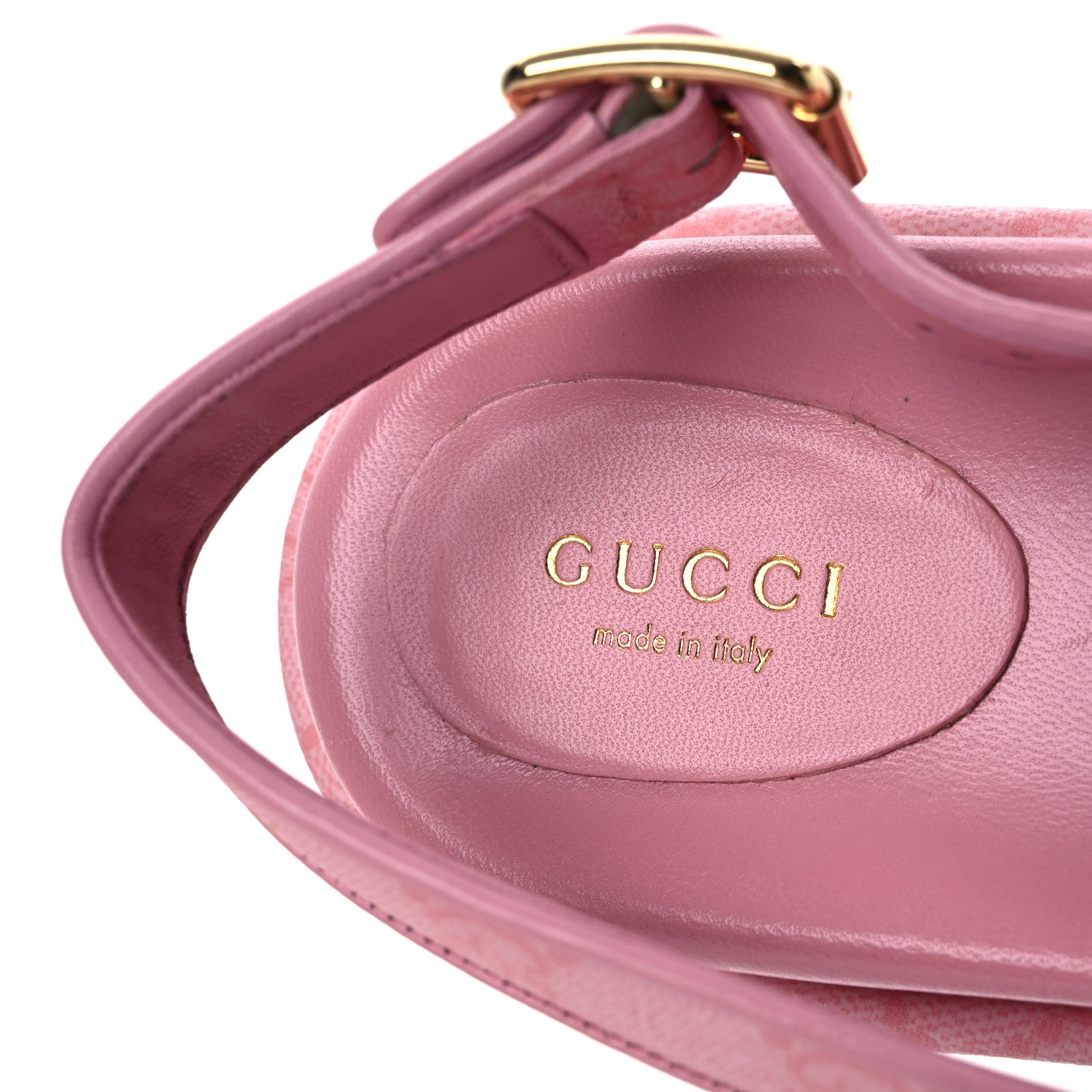 Gucci GG Supreme Monogram Granada Kid Angelina Platform 35mm Slingback Sandals 39 Cotton Candy Dark Cotton Candy Wild Rose 9 of 13