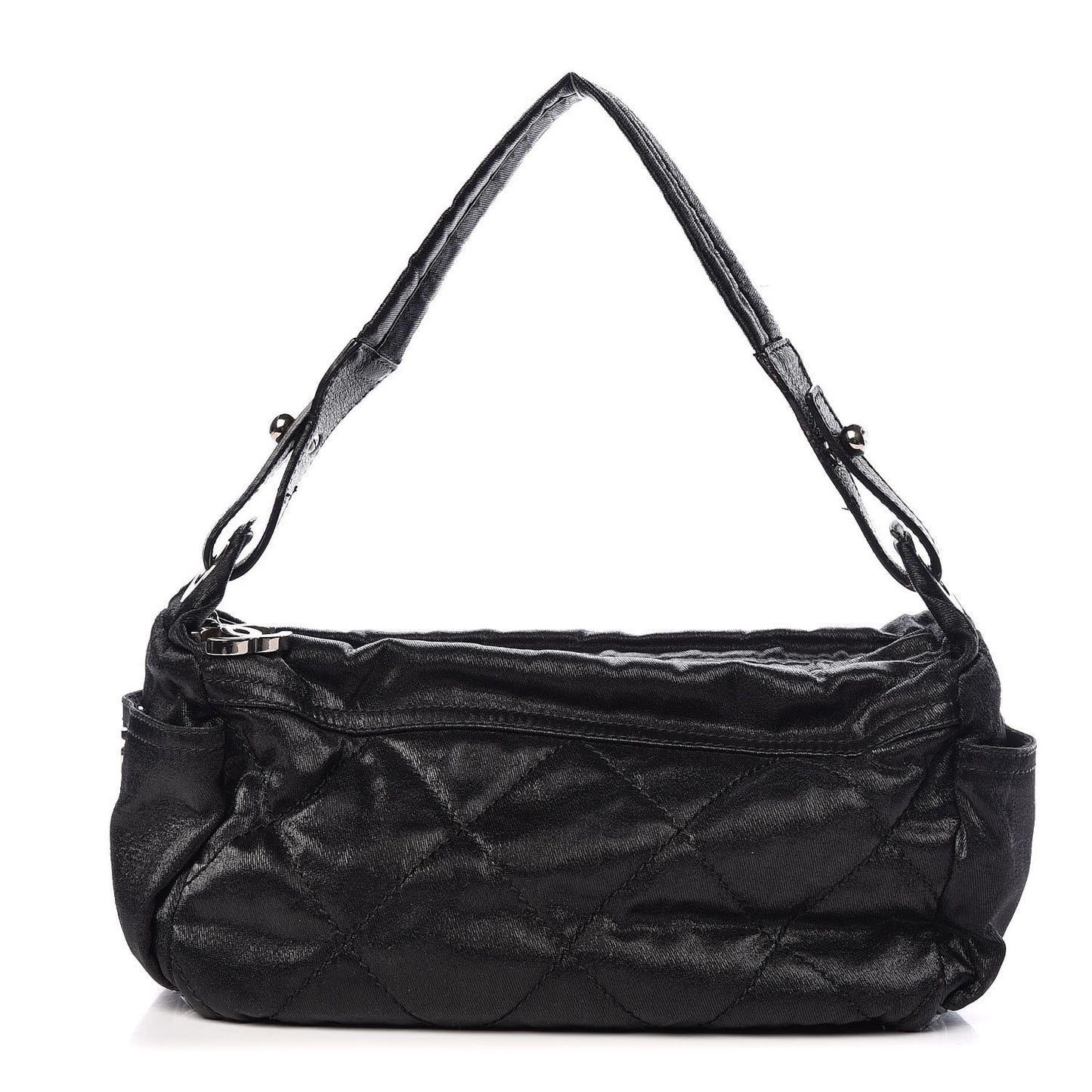 Coated Canvas Paris Biarritz Hobo Black