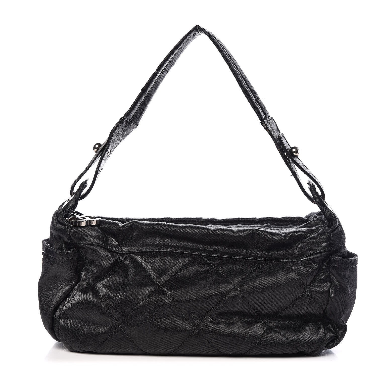 Chanel Coated Canvas Paris Biarritz Hobo Black 1 of 13