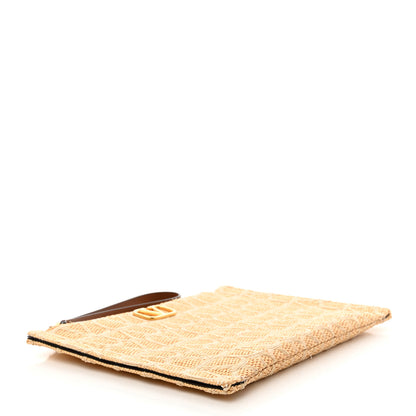 Valentino Garavani Raffia Toile Iconographe Vlogo Pouch Beige 4 of 8