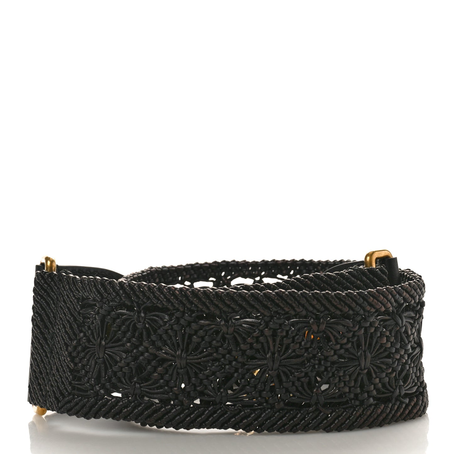 Raffia Woven Shoulder Strap Black
