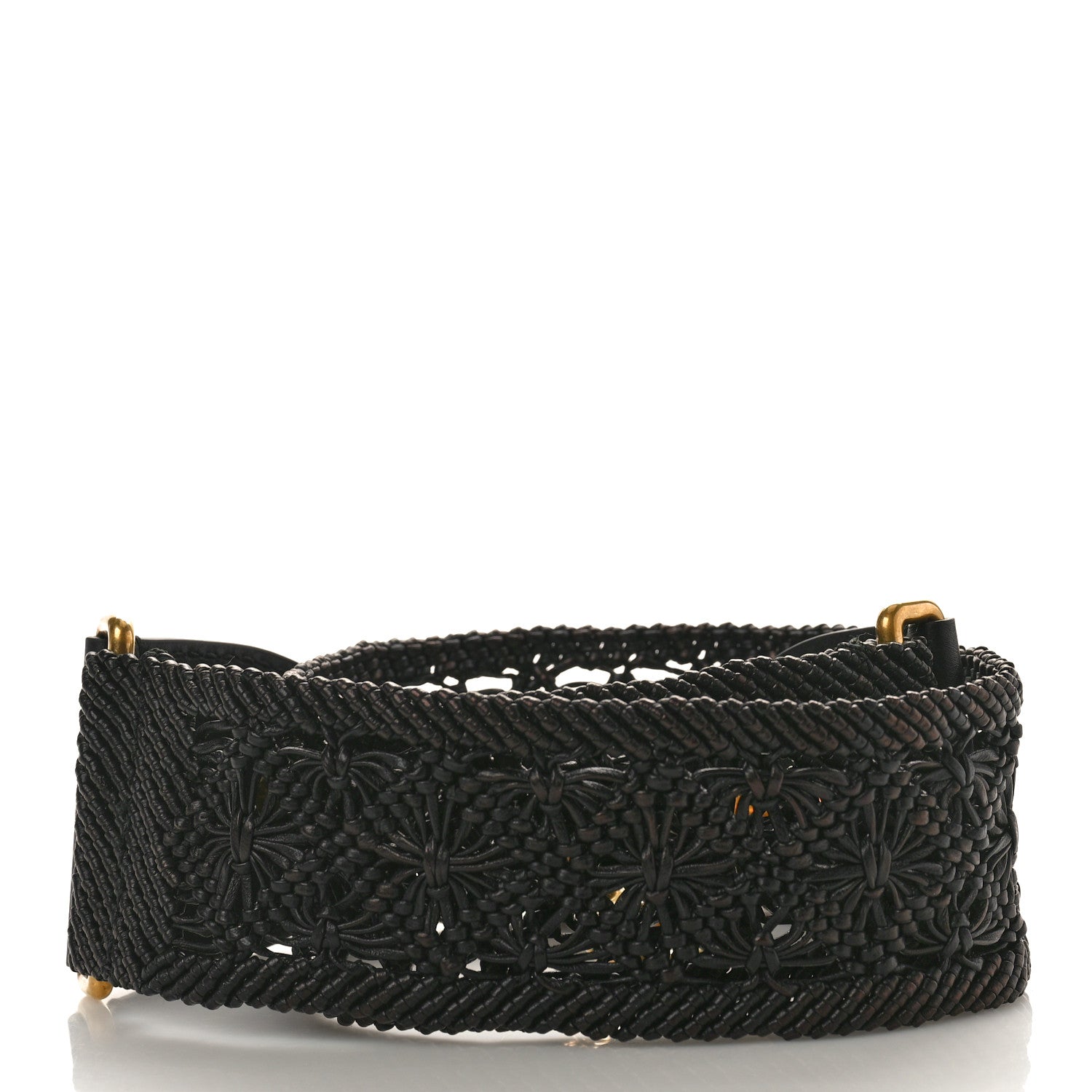 Christian Dior Raffia Woven Shoulder Strap Black 2 of 4