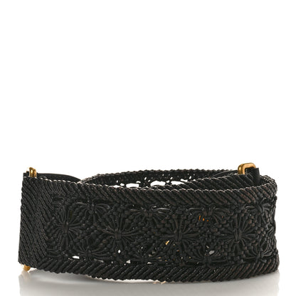 Christian Dior Raffia Woven Shoulder Strap Black 2 of 4