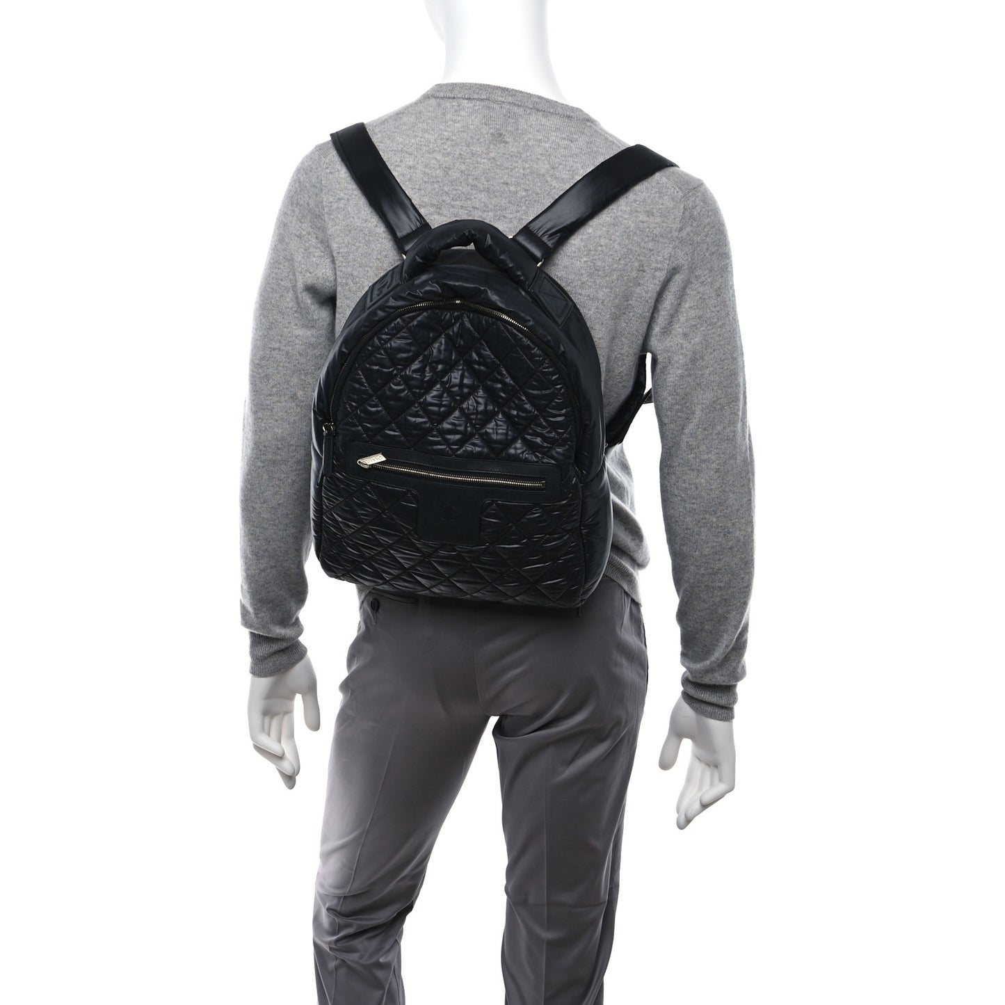 Nylon Quilted Coco Cocoon Backpack Black