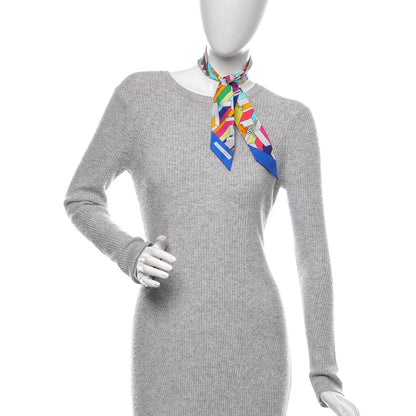 Hermes Silk On A Summer Day Twilly Bleu Roy Rouge Vert 2 of 3