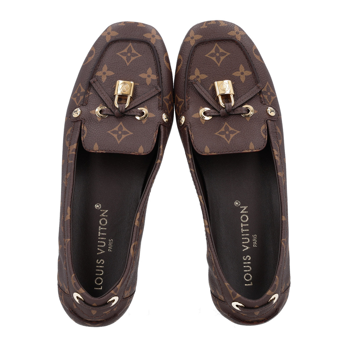 Louis Vuitton Monogram Grained Calfskin Flore Car Loafers 40 Cacao Brown 3 of 10