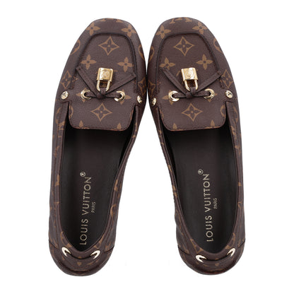 Louis Vuitton Monogram Grained Calfskin Flore Car Loafers 40 Cacao Brown 3 of 10