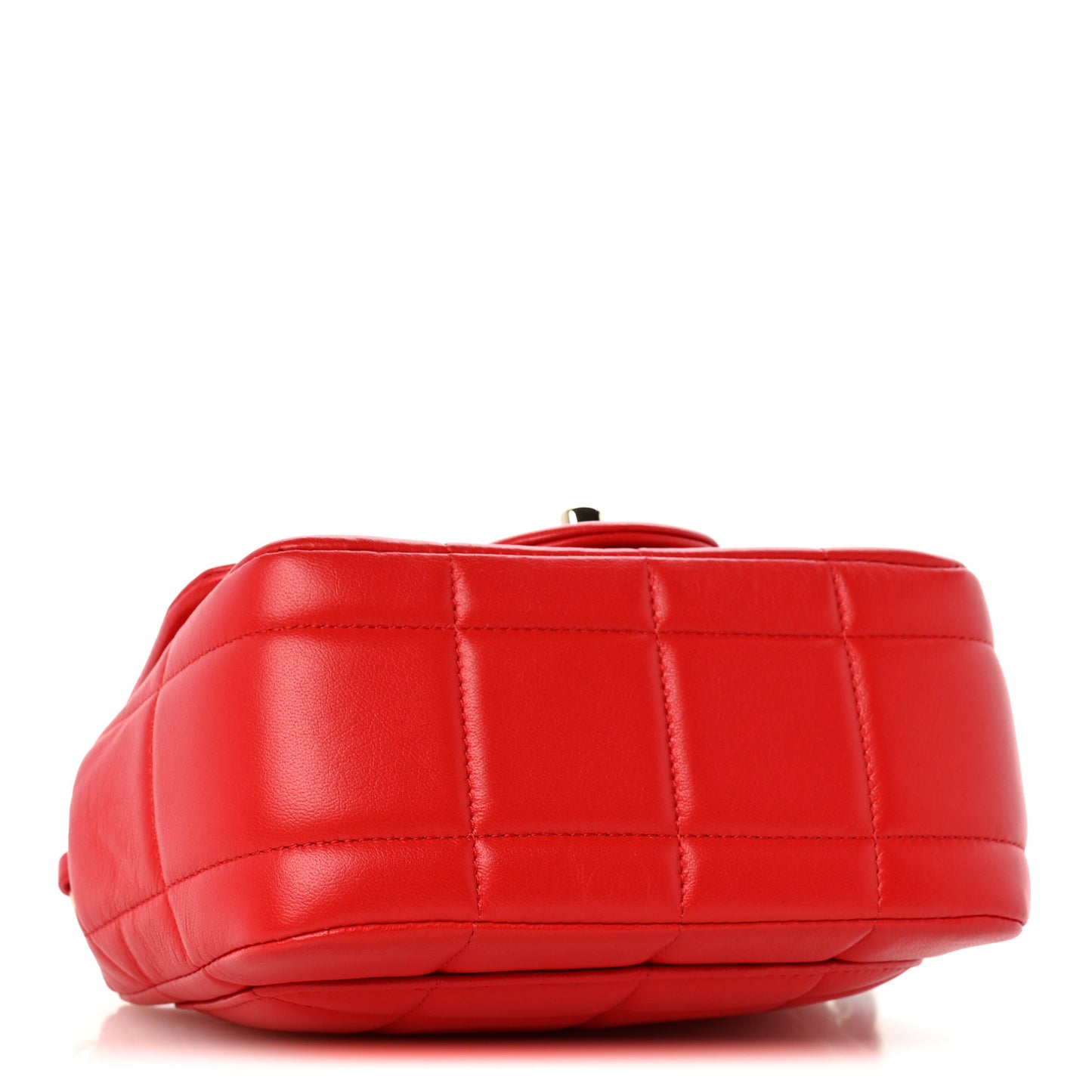 Lambskin Resin Crystal Square Quilted Monacoco Mini Flap Red
