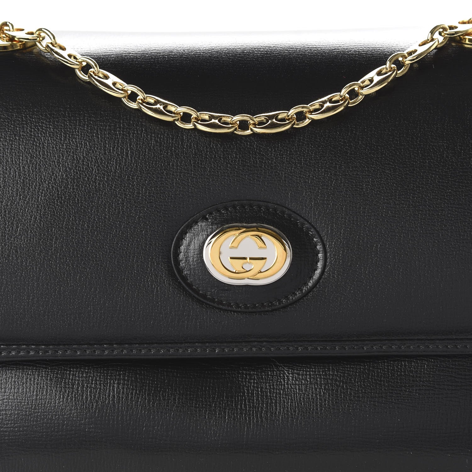 Gucci Azalea Calfskin Small Marina Chain Shoulder Bag Black 10 of 11