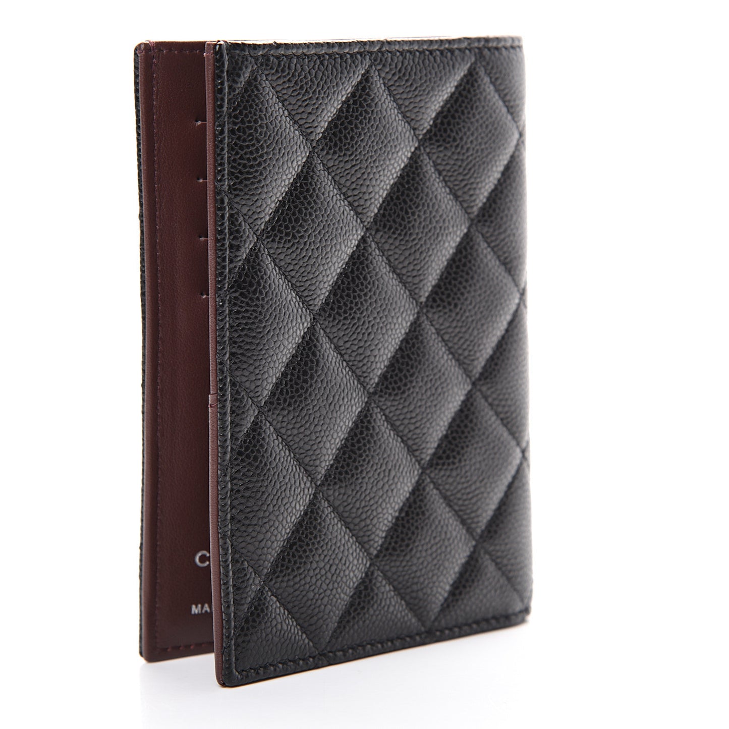 Caviar Quilted Passport Holder Black