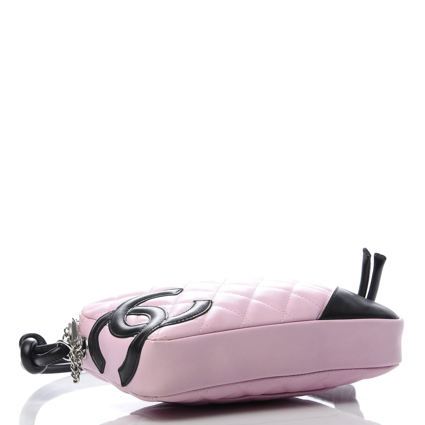 Calfskin Quilted Cambon Pochette Pink Black