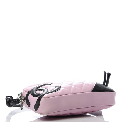 Chanel Calfskin Quilted Cambon Pochette Pink Black 4 of 10