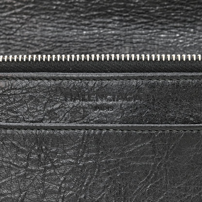 Balenciaga Grained Calfskin Classic Silver Hardware Wallet on Chain Black 6 of 12