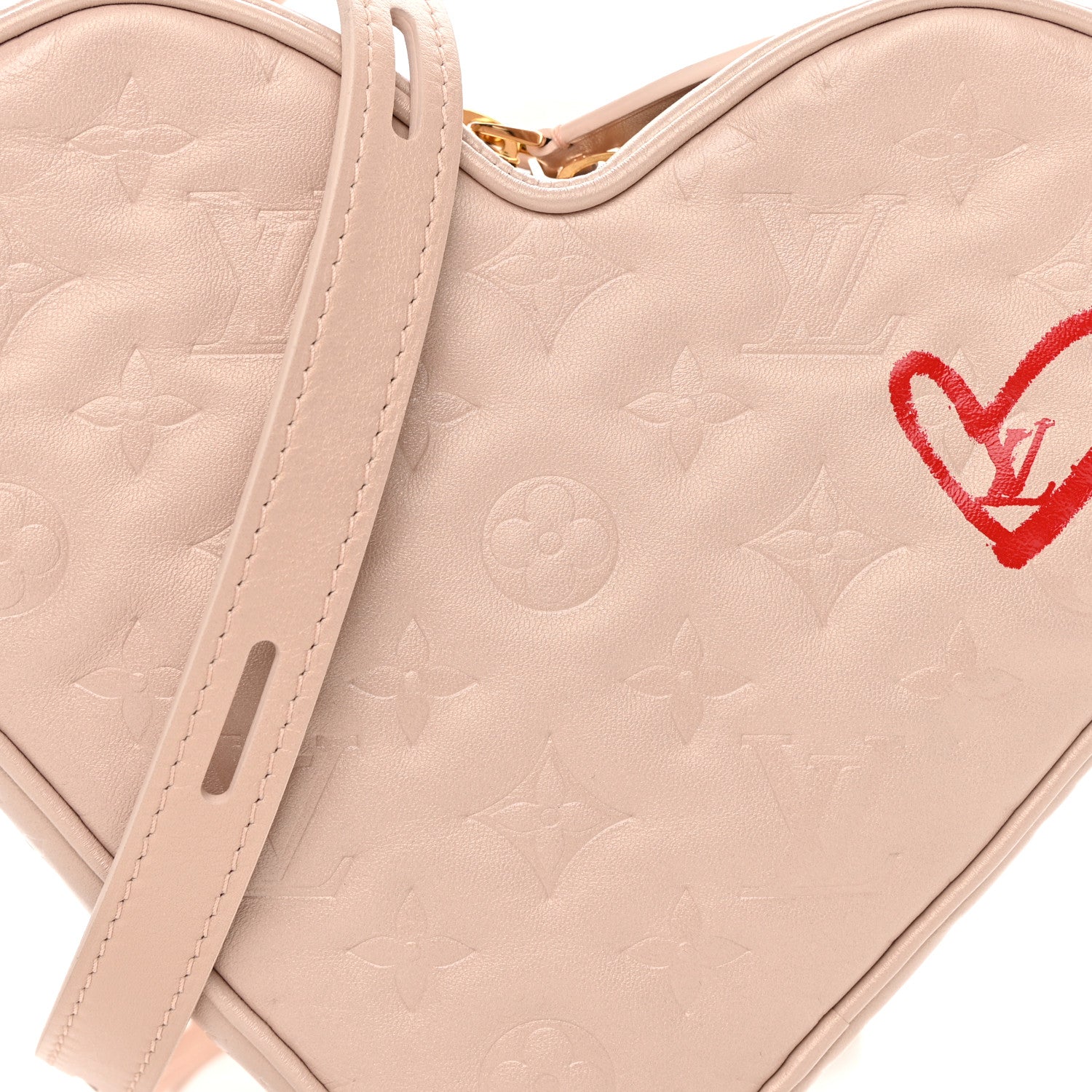 Louis Vuitton Lambskin Embossed Monogram Fall In Love Sac Coeur Light Pink 7 of 9