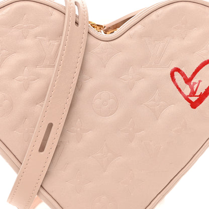 Louis Vuitton Lambskin Embossed Monogram Fall In Love Sac Coeur Light Pink 7 of 9