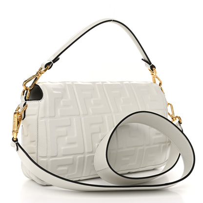 Fendi Nappa FF 1974 Embossed Baguette White 3 of 10