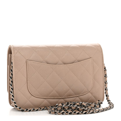 Chanel Caviar Quilted Wallet on Chain WOC Beige 3 of 14