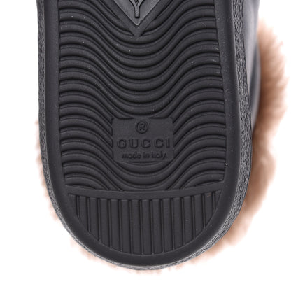 Gucci Calfskin Wool Web Bee Embroidered Mens Ace High Top Sneakers 8.5 Black 7 of 8