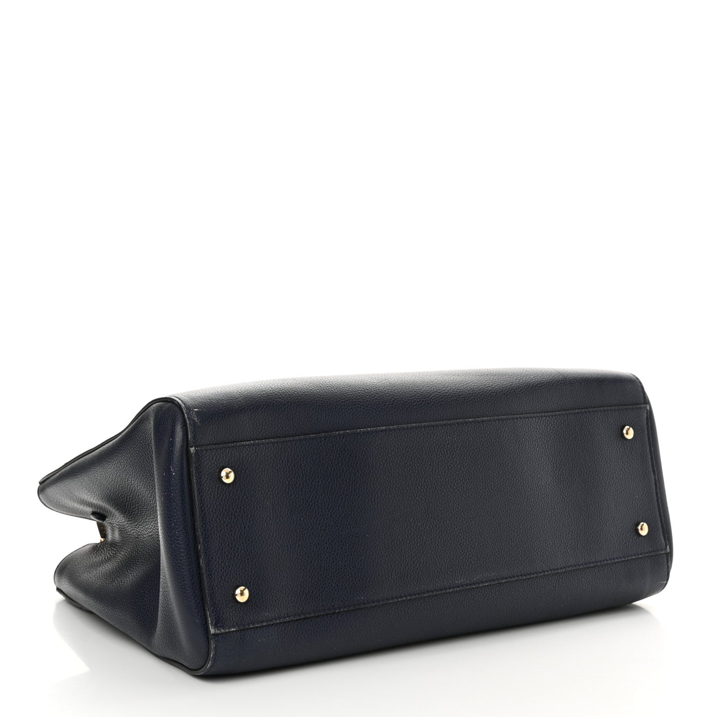 Grained Calfskin Medium Neo Executive Shopper Tote Dark Blue