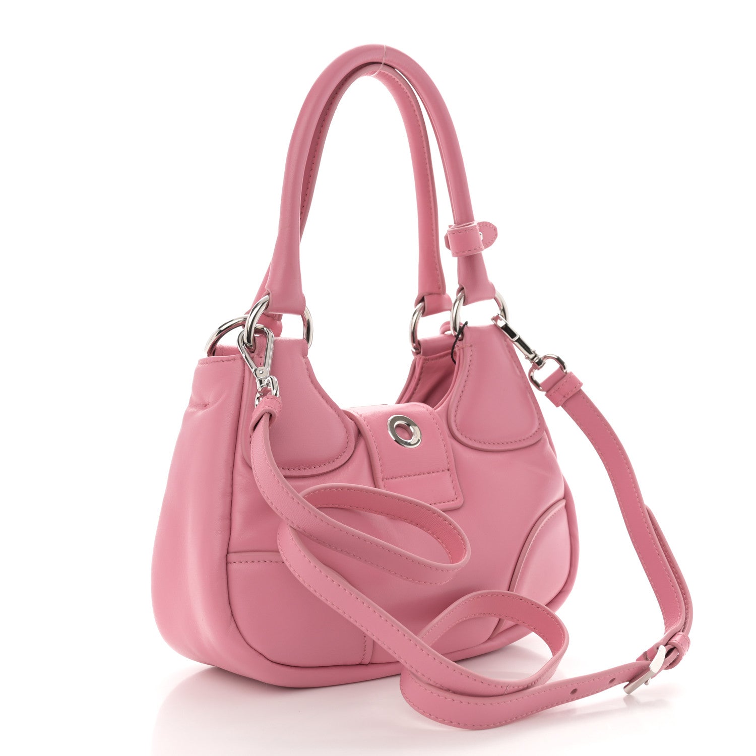 Prada Nappa Soft Padded Re-Edition 2002 Moon Bag Geranio 2 of 9