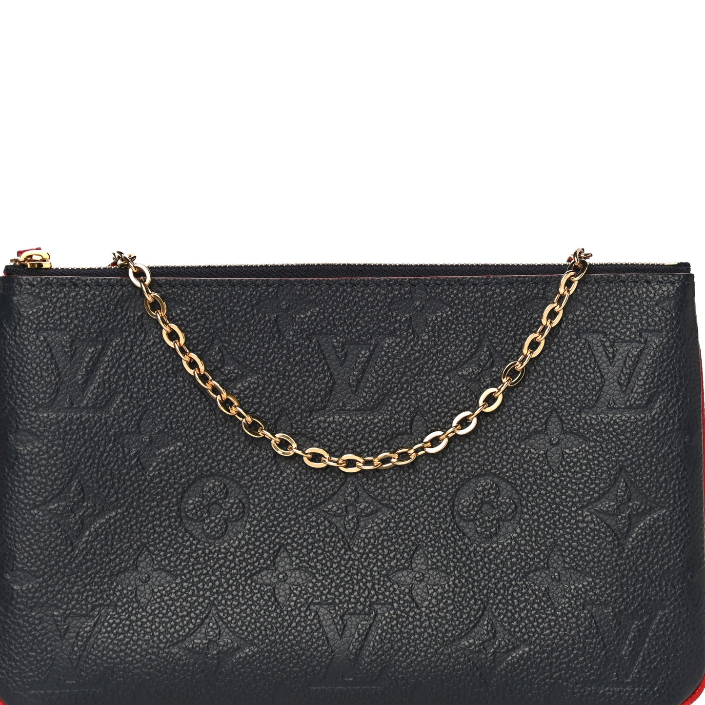 Empreinte Double Zip Pochette Marine Rouge