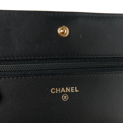 Chanel Lambskin Quilted Boy Wallet On Chain WOC Black 6 of 11