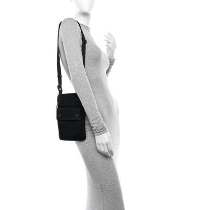 Bottega Veneta Nappa Intrecciato Nylon High Tech Crossbody Pouch Black 2 of 9
