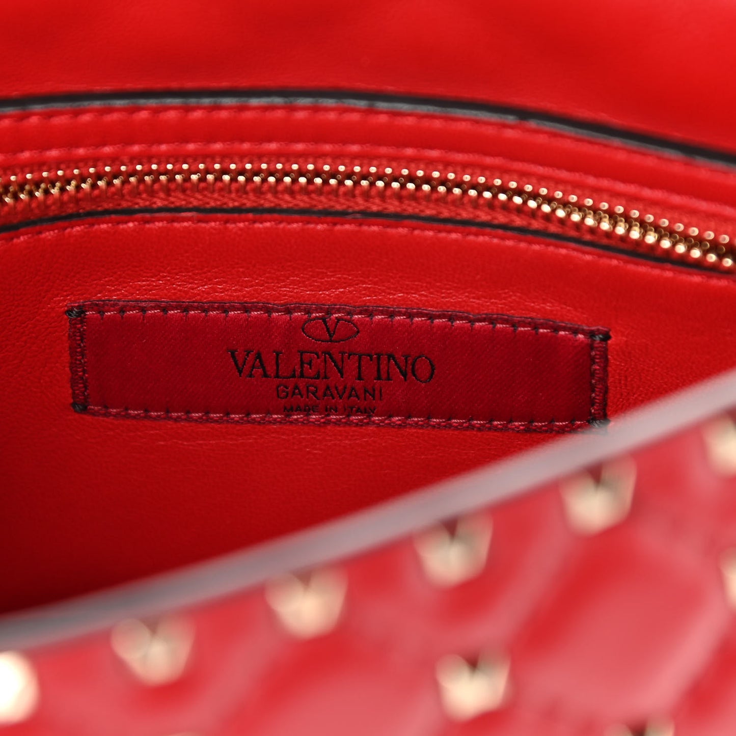 Nappa Medium Rockstud Spike Shoulder Bag Rosso Valentino