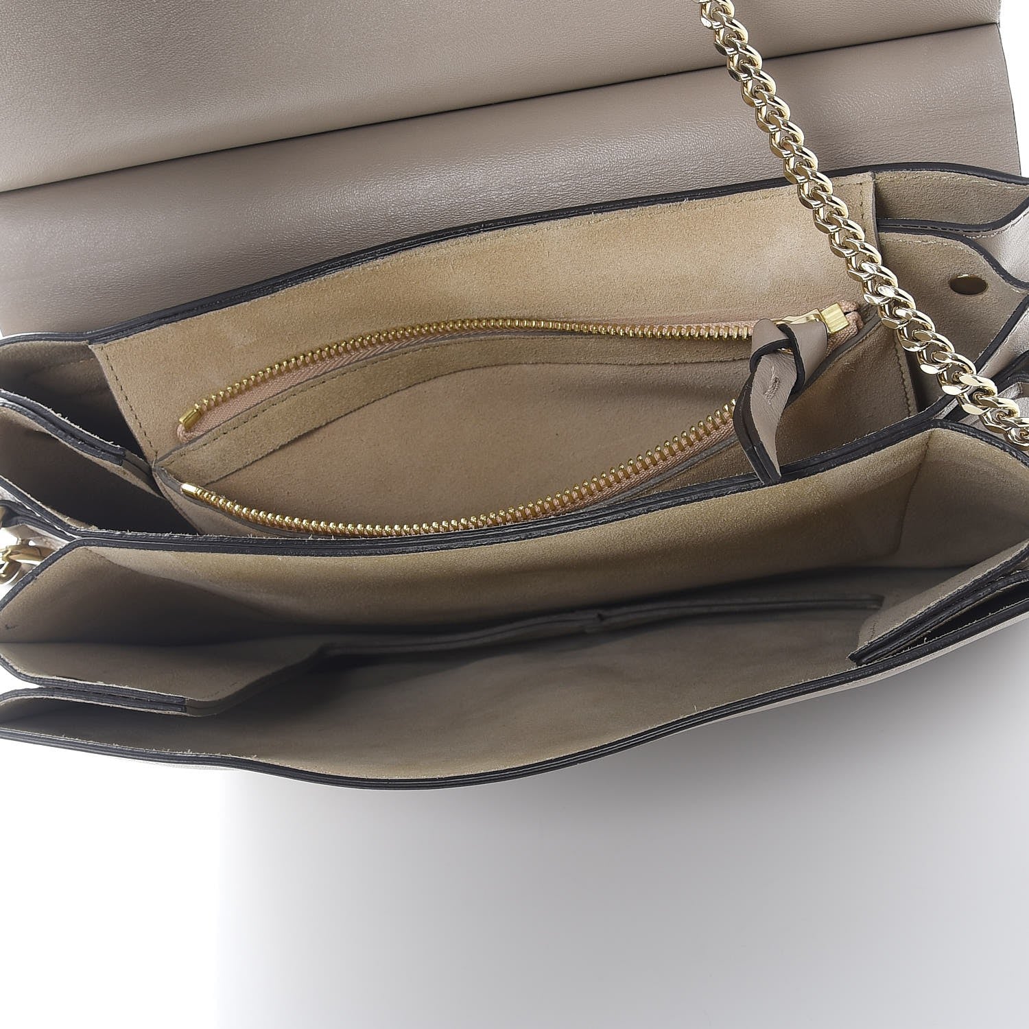 Chloe Calfskin Suede Medium Faye Shoulder Bag Motty Grey 5 of 8