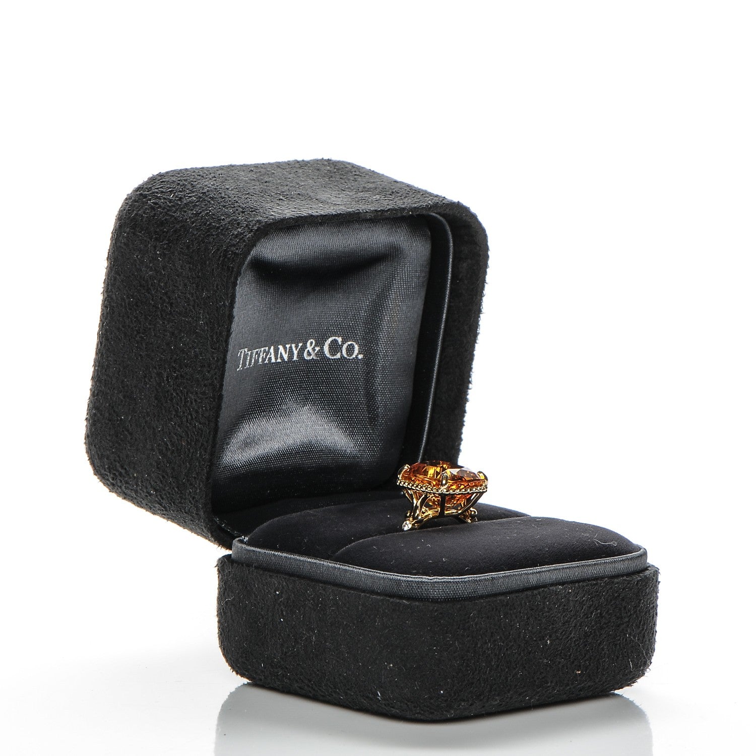 Tiffany 18K Yellow Gold Diamond Citrine Sparklers Cocktail Ring 6.25 6 of 6