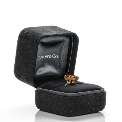Tiffany 18K Yellow Gold Diamond Citrine Sparklers Cocktail Ring 6.25 6 of 6