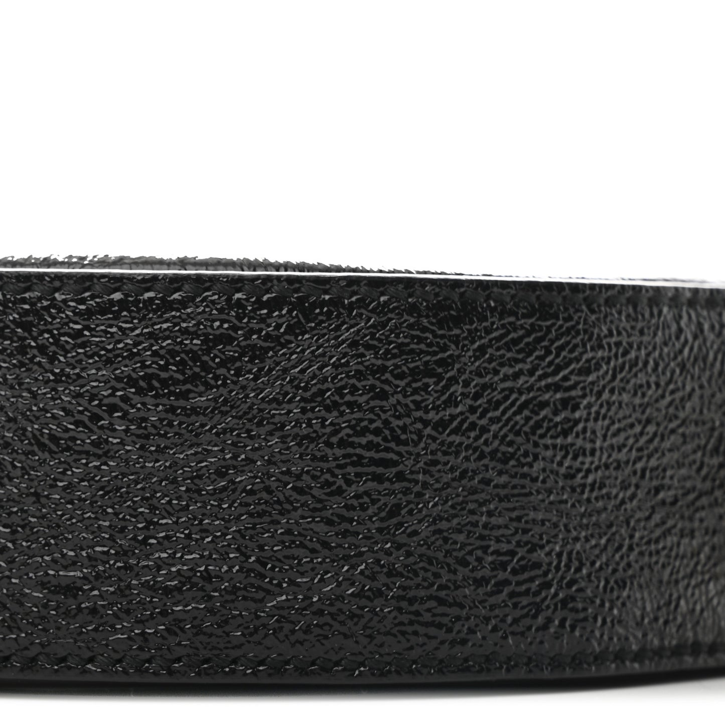 Suede Patent Web Mini Ophidia Round Shoulder Bag Black