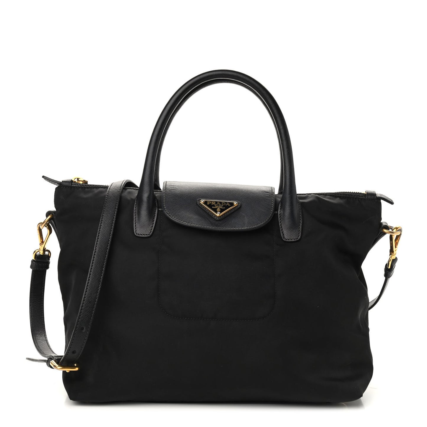 Tessuto Nylon Saffiano Tote Black