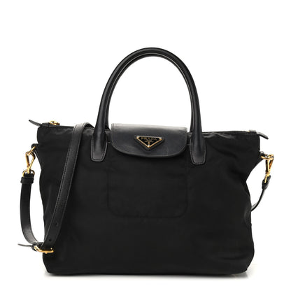 Prada Tessuto Nylon Saffiano Tote Black 1 of 9