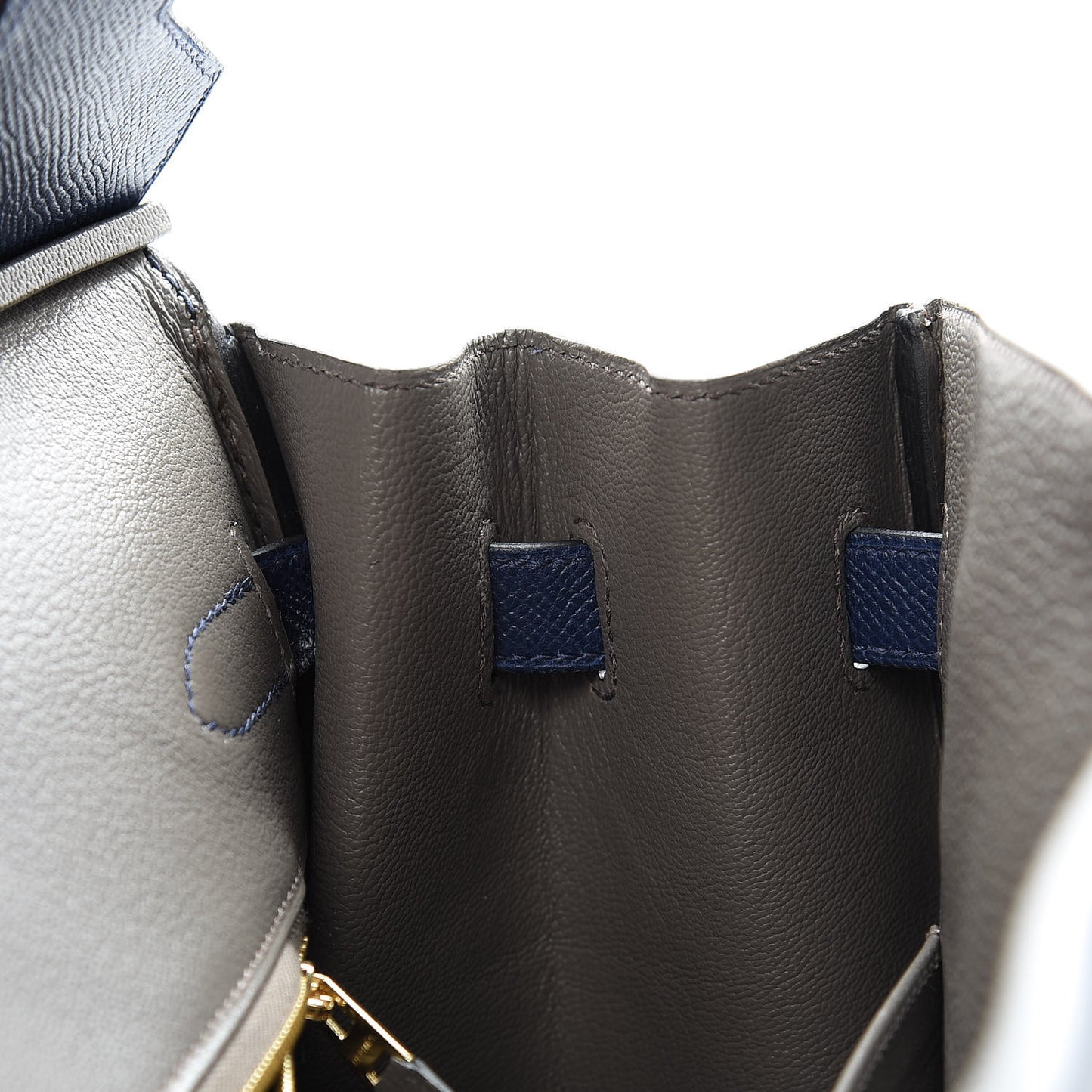 Epsom Horseshoe Birkin 35 Bleu Saphir Etain