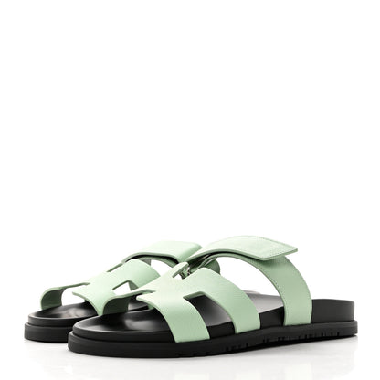 Hermes Epsom Womens Chypre Sandals 40.5 Vert Jade 3 of 7
