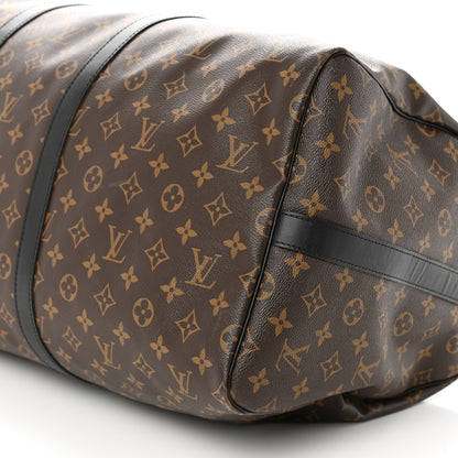 Louis Vuitton Monogram Macassar Keepall Bandouliere 55 9 of 10