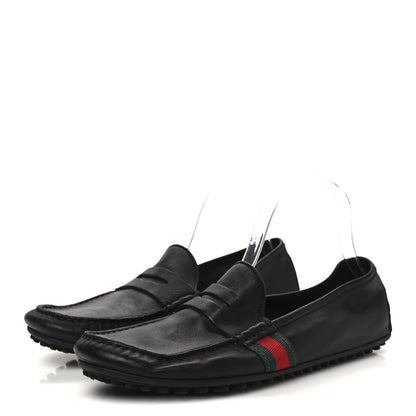 Gucci Nappa Web Mens Kanye Driver Loafers 8.5 Black 4 of 11