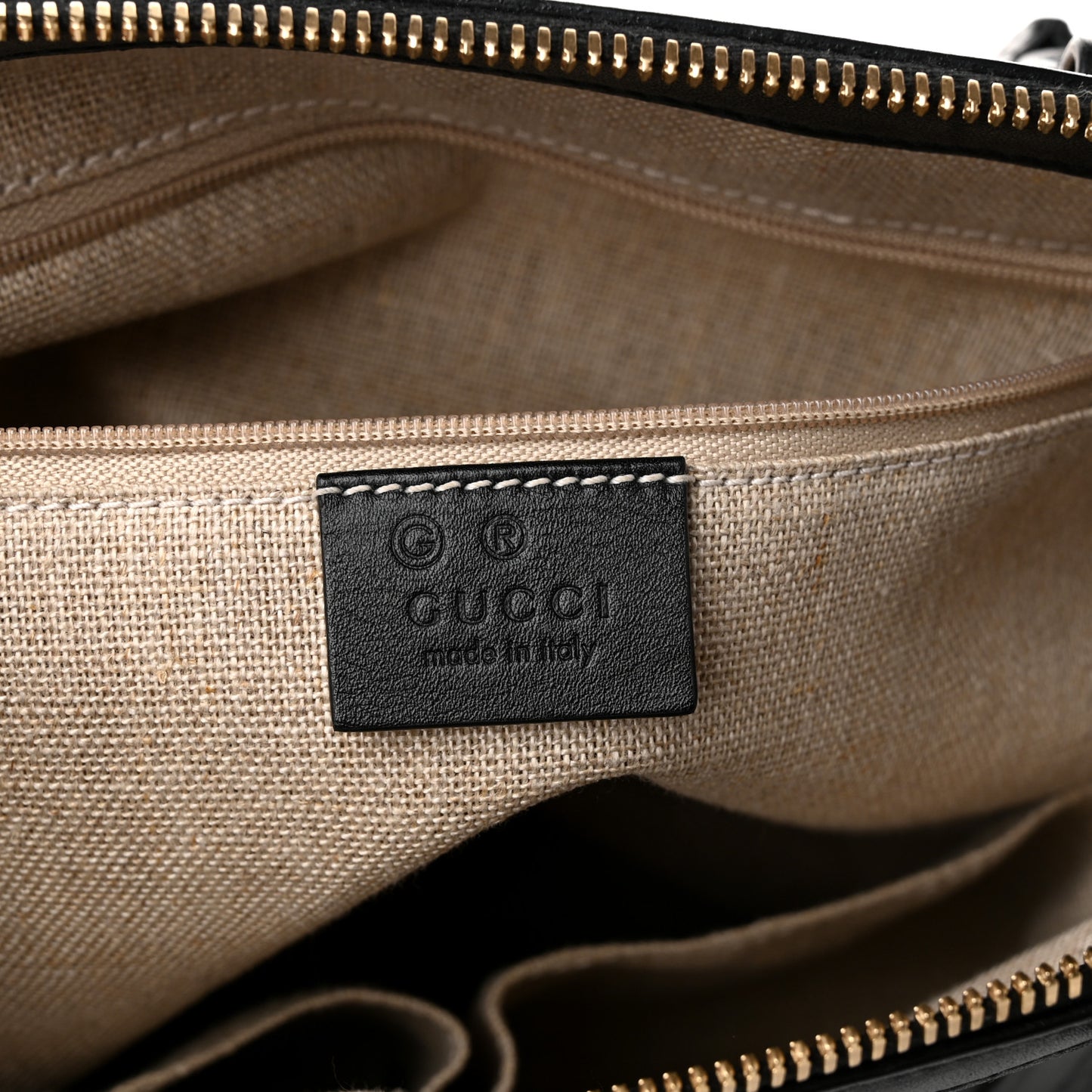 Soft Microguccissima Small Zippered Satchel Black