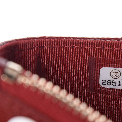 Chanel Caviar Quilted CC Zip Card Holder Burgundy 7 of 8